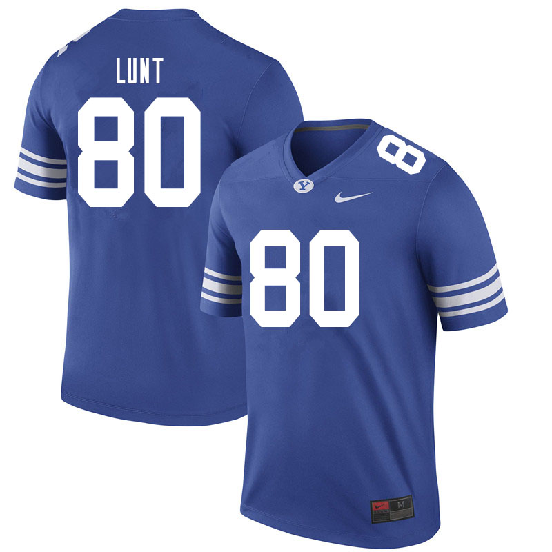 Men #80 Lane Lunt BYU Cougars College Football Jerseys Sale-Royal - Click Image to Close